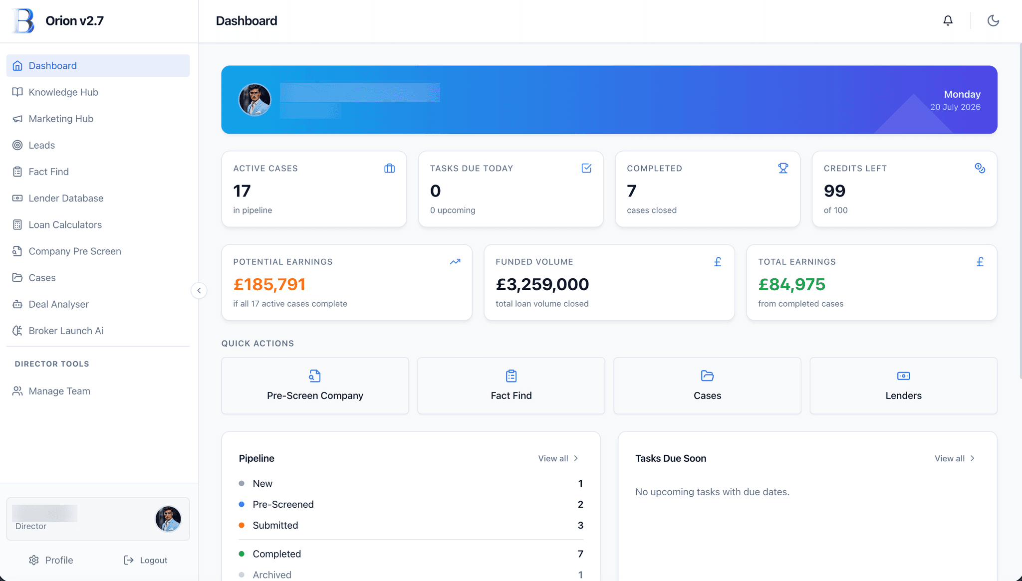 OrionOS - Dashboard — OrionOS screenshot