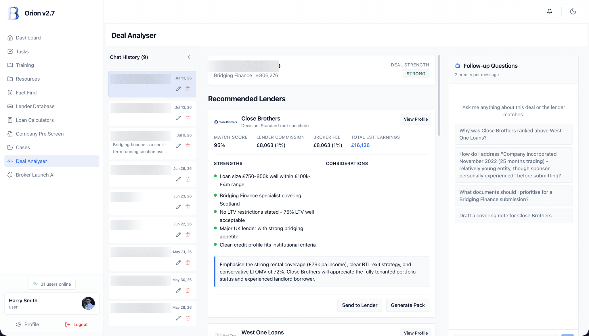 OrionOS - Deal Analyser — OrionOS screenshot
