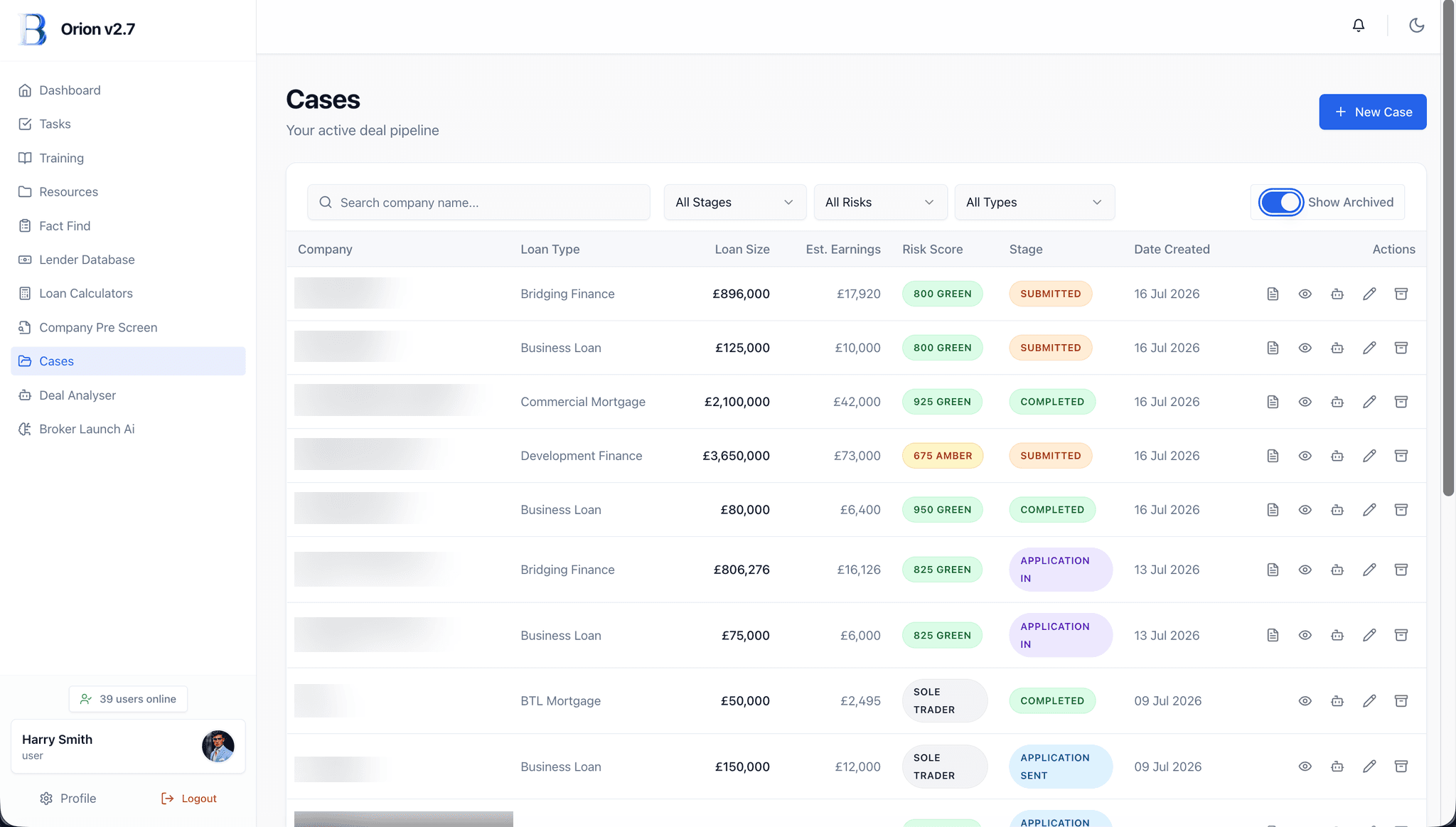 OrionOS - Deal Pipeline — OrionOS screenshot