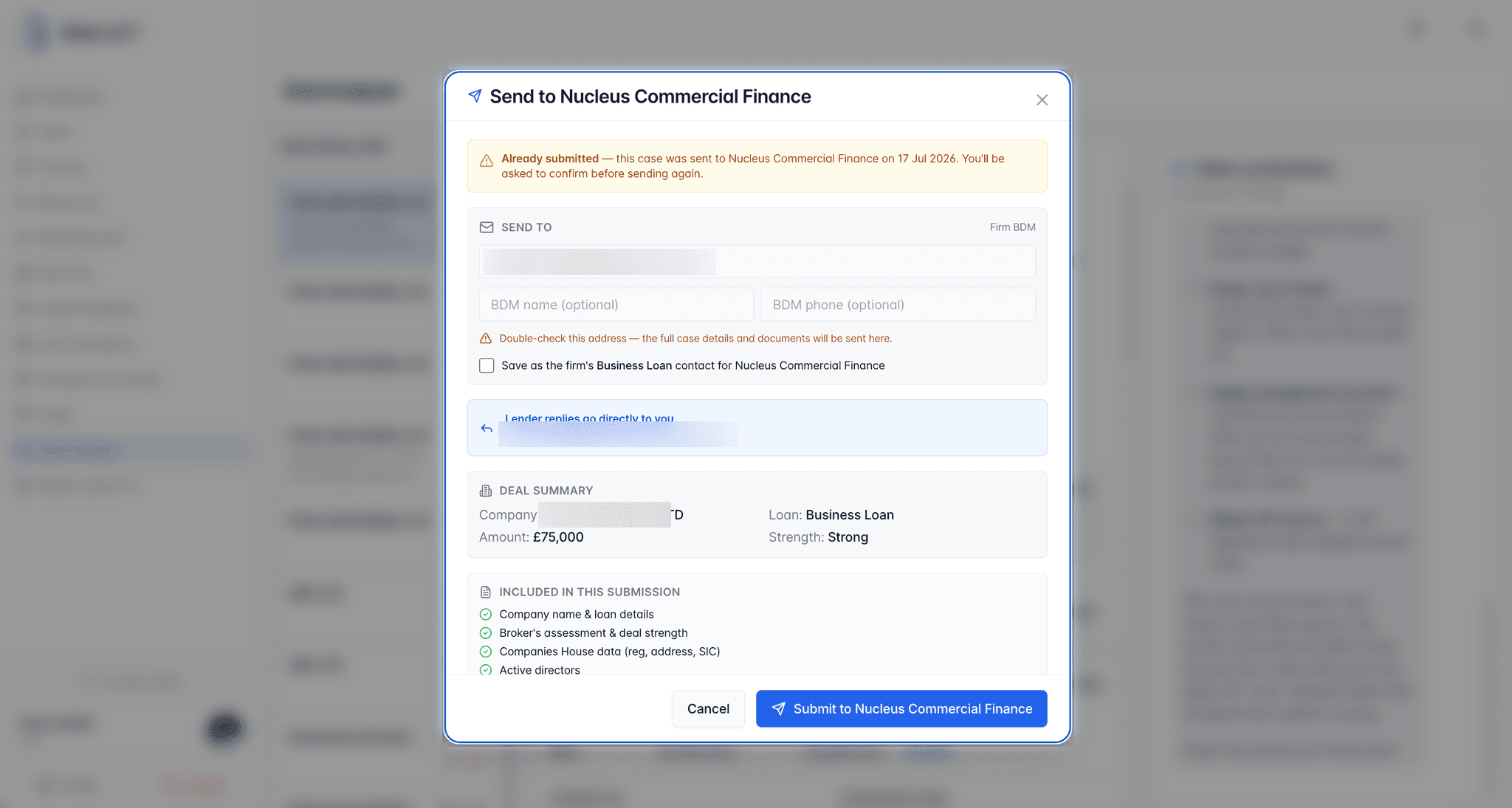 OrionOS - Send to Lender — OrionOS screenshot